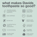 Davids Premium Peppermint Toothpaste Fluoride-Free SLS-Free 149 g