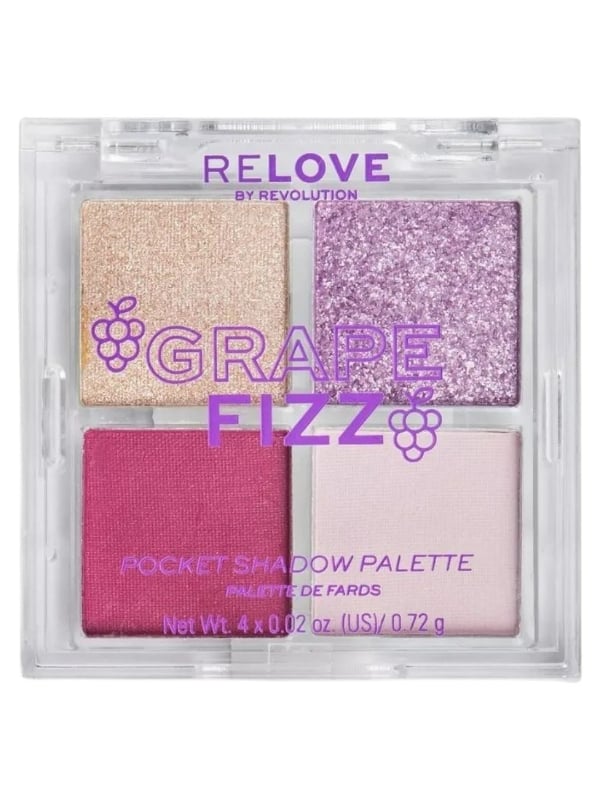 Relove by Revolution Fizz Pocket Eyeshadow Palette Grape-Inspired Shades 0.72g