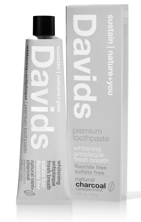 Davids Premium Peppermint Charcoal Toothpaste Fluoride-Free 149 g