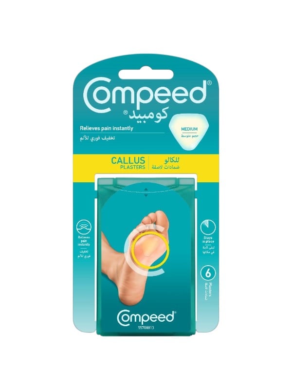 Compeed Adhesive Callus Plasters Cushioning Protection Medium, 6 Pack