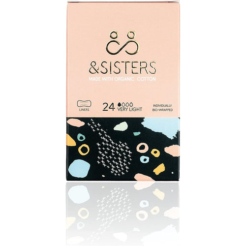 &Sisters Organic Cotton Everyday Panty Liners Unscented Hypoallergenic 24 Pack