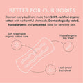 &Sisters Organic Cotton Everyday Panty Liners Unscented Hypoallergenic 24 Pack