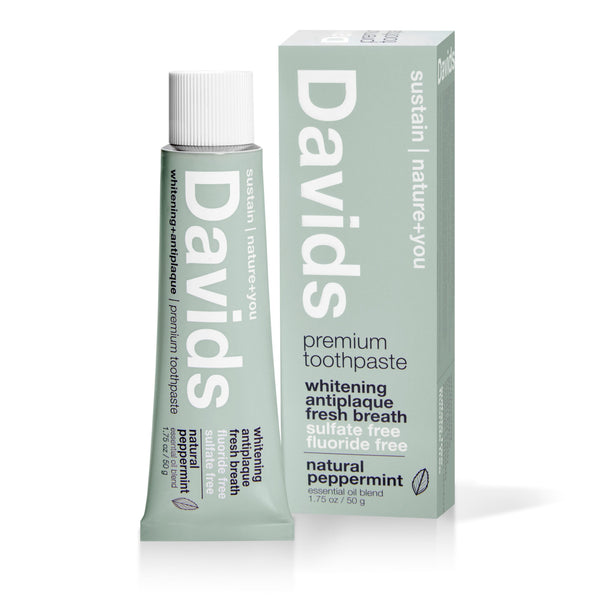 Davids Premium Toothpaste Peppermint Fluoride-Free SLS-Free 50 g