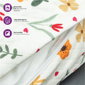 Moon Portable Nursing Breastfeeding Support Pillow, Removable Zippered Cotton Blend Cover, Flower Pattern, 1 Piece