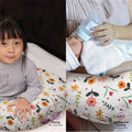 Moon Portable Nursing Breastfeeding Support Pillow, Removable Zippered Cotton Blend Cover, Flower Pattern, 1 Piece