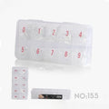 Max Donna Full-Cover Coffin False Nail Tips, Clear Acrylic, 500 Pieces, 10 Sizes, No. 155