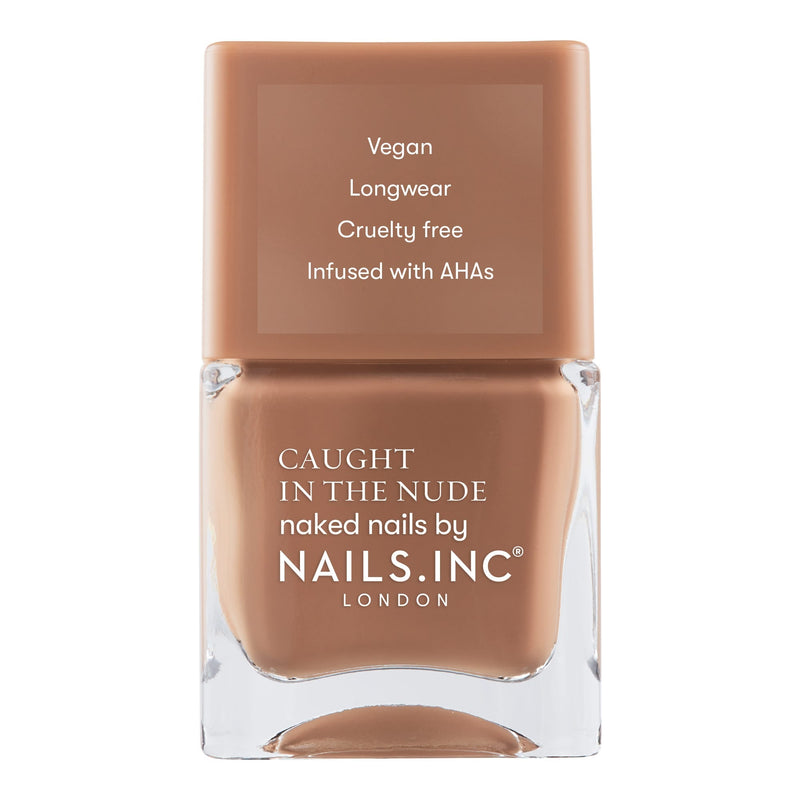 Nails Inc Caught In The Nude Nail Polish AHA-Infused Natural Finish Maldives Beach Tan Nude