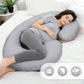 Moon Bamboo Ultimate Comfort 4-in-1 C-Shaped Maternity Body Pillow, Grey