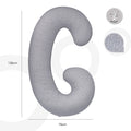 Moon Bamboo Ultimate Comfort 4-in-1 C-Shaped Maternity Body Pillow, Grey