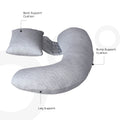 Moon Multiposition Pregnancy Pillow Organic Cotton Grey