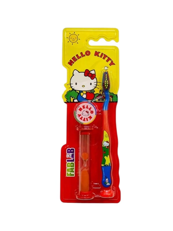 Fab Lab Hello Kitty Kids Toothbrush Soft Bristles with Sand Timer Assorted Colors