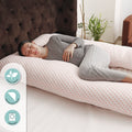 Moon Full Body Pregnancy Pillow U-Shaped Cotton Pink
