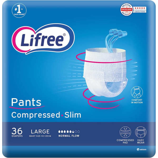 Lifree Adult Diaper Culotte Large Mega Pack 36 Pieces