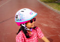 Spartan Barbie Kids Bicycle Helmet, Pink and White, Adjustable Fit, 50-52 cm