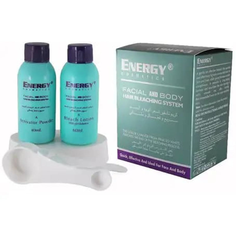 Energy Cosmetics Facial & Body Hair Lightening System Lotion and Powder