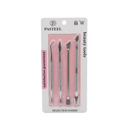 4-Piece Stainless Steel Cuticle Care Tool Set, Double-Headed Nail Cleaning Kit