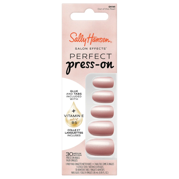 Sally Hansen Salon Effects Press-On Nails Oval Shimmery Champagne Out of This Pearl 30 Nails