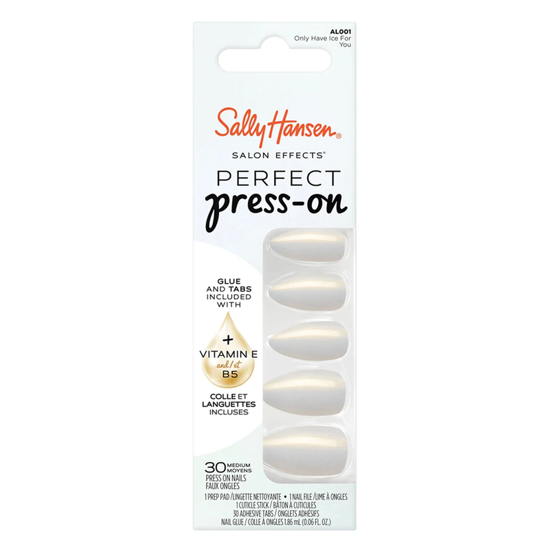 Sally Hansen Salon Effects Press-On False Nails, Only Have Ice For You, Medium Almond