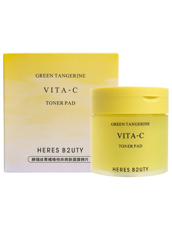Heres B2uty Green Tangerine Vita-C Toner Pads Hydrating Radiance Care 140 ml