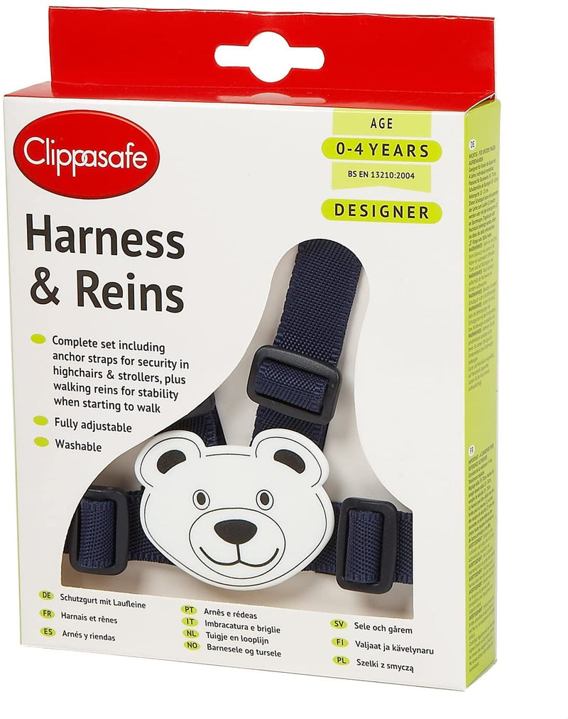 Clippasafe Teddy Baby Walking Harness & Reins, Adjustable Safety Harness, Birth to 4 Years