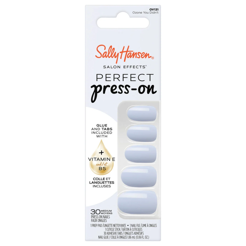 Sally Hansen Salon Effects Press-On Nails Ozone You Didn't Soft Periwinkle Oval 30 Nails