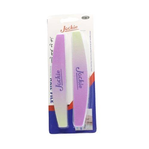 Jackie Double-Sided Sponge Nail Files Soft & Coarse, 5 Pieces