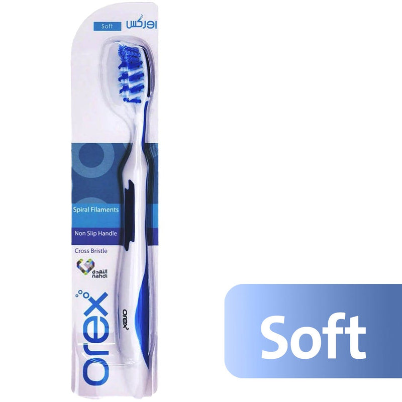 Orex Toothbrush B0111S Soft Spiral Filaments Ergonomic Handle 1 Pc