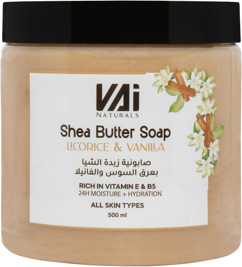 VAI Naturals Shea Butter Soap Licorice & Vanilla Extracts 500ml