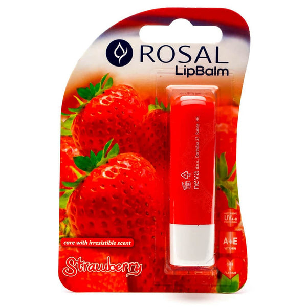 Rosal Strawberry Lip Balm Vitamins A & E Avocado Oil Beeswax 4.5 g