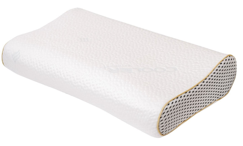 Moon Contour Memory Foam Pillow Cool Fabric Adjustable Height