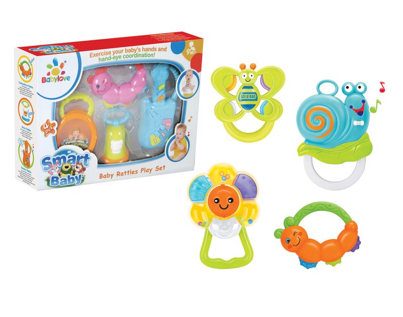 Baby Love Baby Rattles Play Set, Colorful Sensory Baby Toys