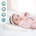 Moon Organic Universal Bassinet Wedge Pillow, White Half Moon, 13-Degree Incline