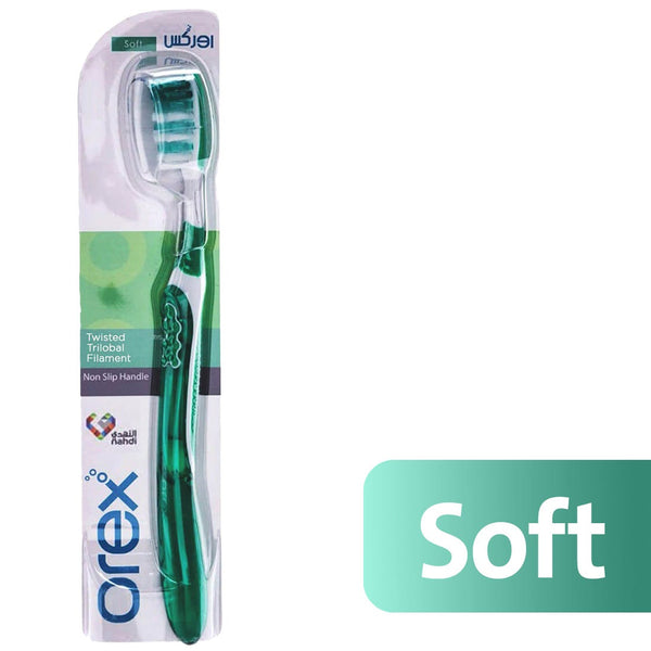 Orex Twisted Trilobal Soft Toothbrush, Medium Bristles, 1 Piece