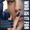 Sally Hansen Salon Effects Press-On Nails Lunar Eclipse Short Squoval Midnight Blue 30 Nails