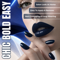 Sally Hansen Salon Effects Press-On Nails Lunar Eclipse Short Squoval Midnight Blue 30 Nails