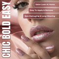 Sally Hansen Salon Effects Press-On Nails 431 Miss Bliss Short Squoval Mauve Glitter French 30 Nails