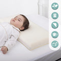 Moon Organic First Baby Pillow White, Memory Foam, Hypoallergenic Cotton Cover