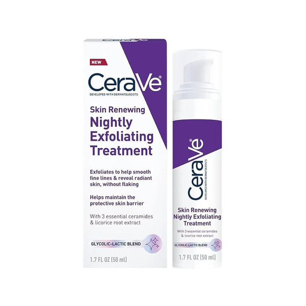 CeraVe Skin Renewing Nightly Exfoliating Treatment 5% Glycolic Acid Lactic Acid 50 ml