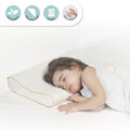 Moon Organic Toddler Pillow, White Organic Cotton Cover, Hypoallergenic Down Alternative Fill