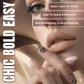 Sally Hansen Salon Effects Press-On Nails Medium Oval Holographic Pink Black Tip Going Wild