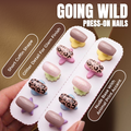 Sally Hansen Salon Effects Press-On Nails Medium Oval Holographic Pink Black Tip Going Wild