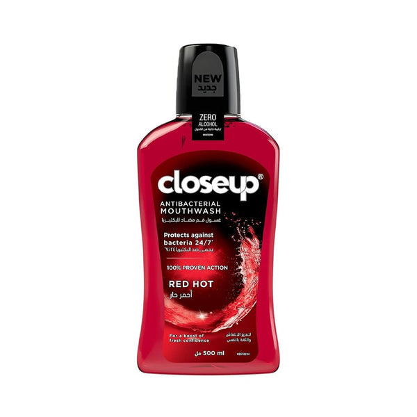 Closeup Red Hot Antibacterial Mouthwash, Long-Lasting Freshness, 500 ml