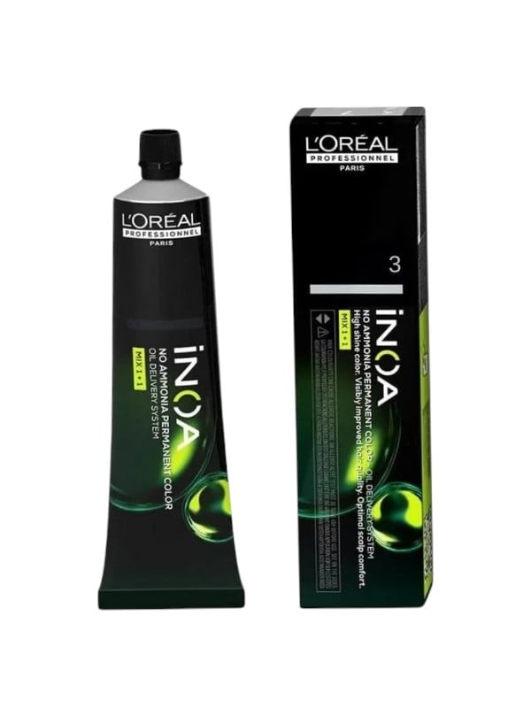 L'Oreal Professionnel Inoa Permanent Hair Dye, Ammonia-Free, Shade 3 Very Dark Brown, 60g