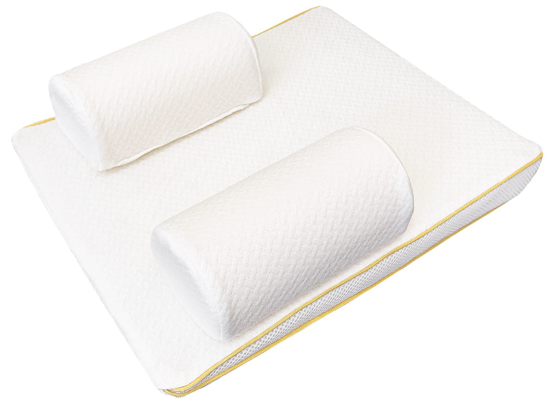 Moon Organic Cotton Baby Sleep Positioner, Breathable Memory Foam, White