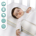 Moon Organic Cotton Baby Sleep Positioner, Breathable Memory Foam, White
