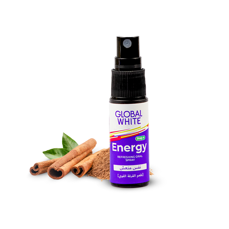Global White Fresh Energy Cinnamon Taste Breath Freshener Oral Spray 15ml