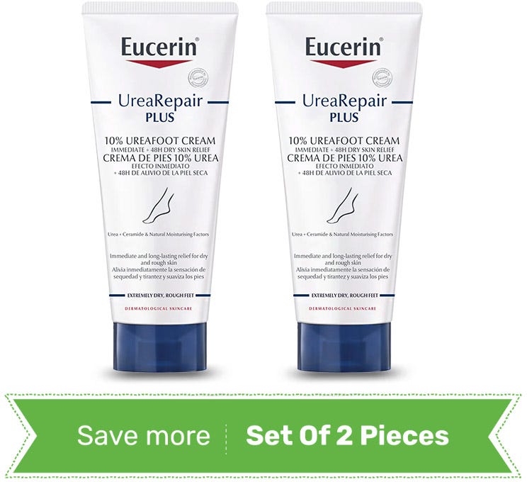 Eucerin Intensive Foot Cream 10% Urea Rich Moisturizer 100 ml, Pack of 2