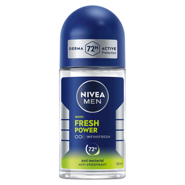 NIVEA MEN Fresh Power Deodorant Roll-On 72H Odour Protection Ocean Scent 50ml