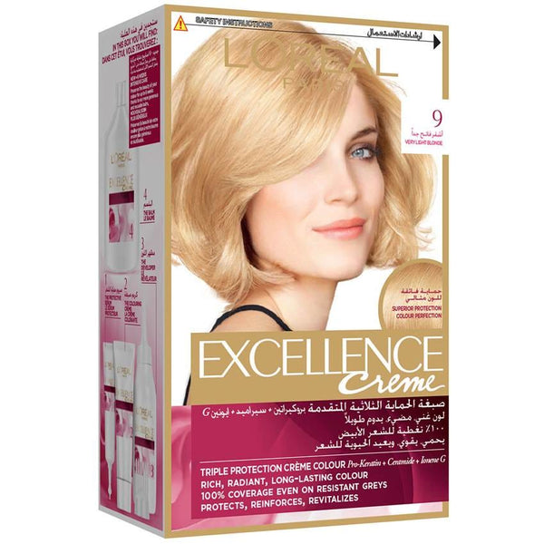 Excellence Creme Hair Color Kit Triple-Care Formula Very Light Blonde 9