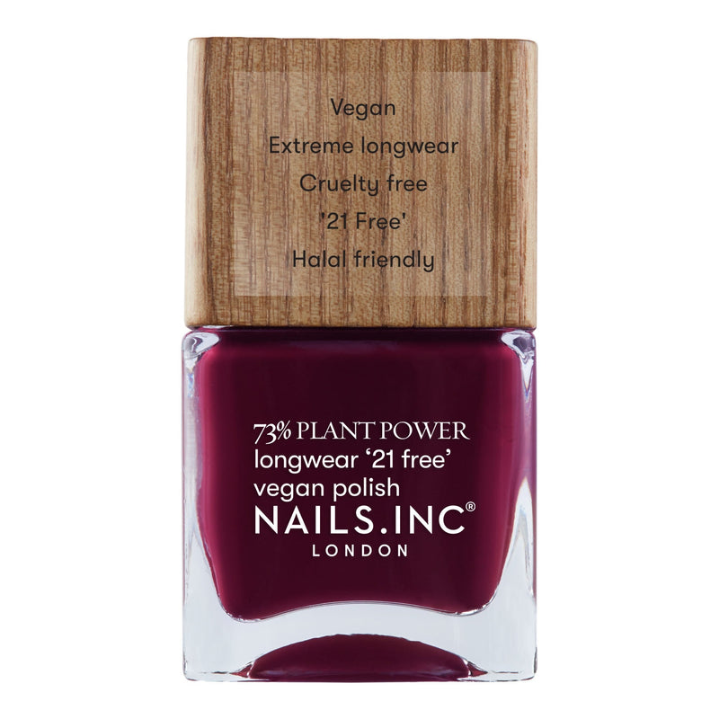 Nails.INC Plant Power Nail Polish 21-Free Vegan Rich Burgundy